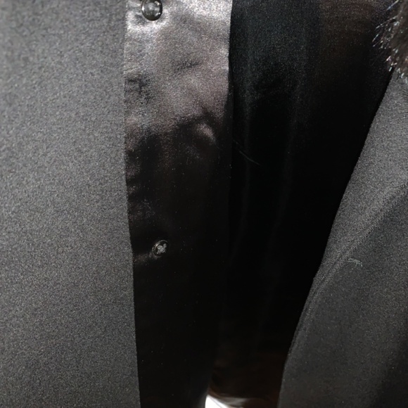 Black Bullock and Jones Coat with fur collar 100% CASHMERE - Picture 5 of 5